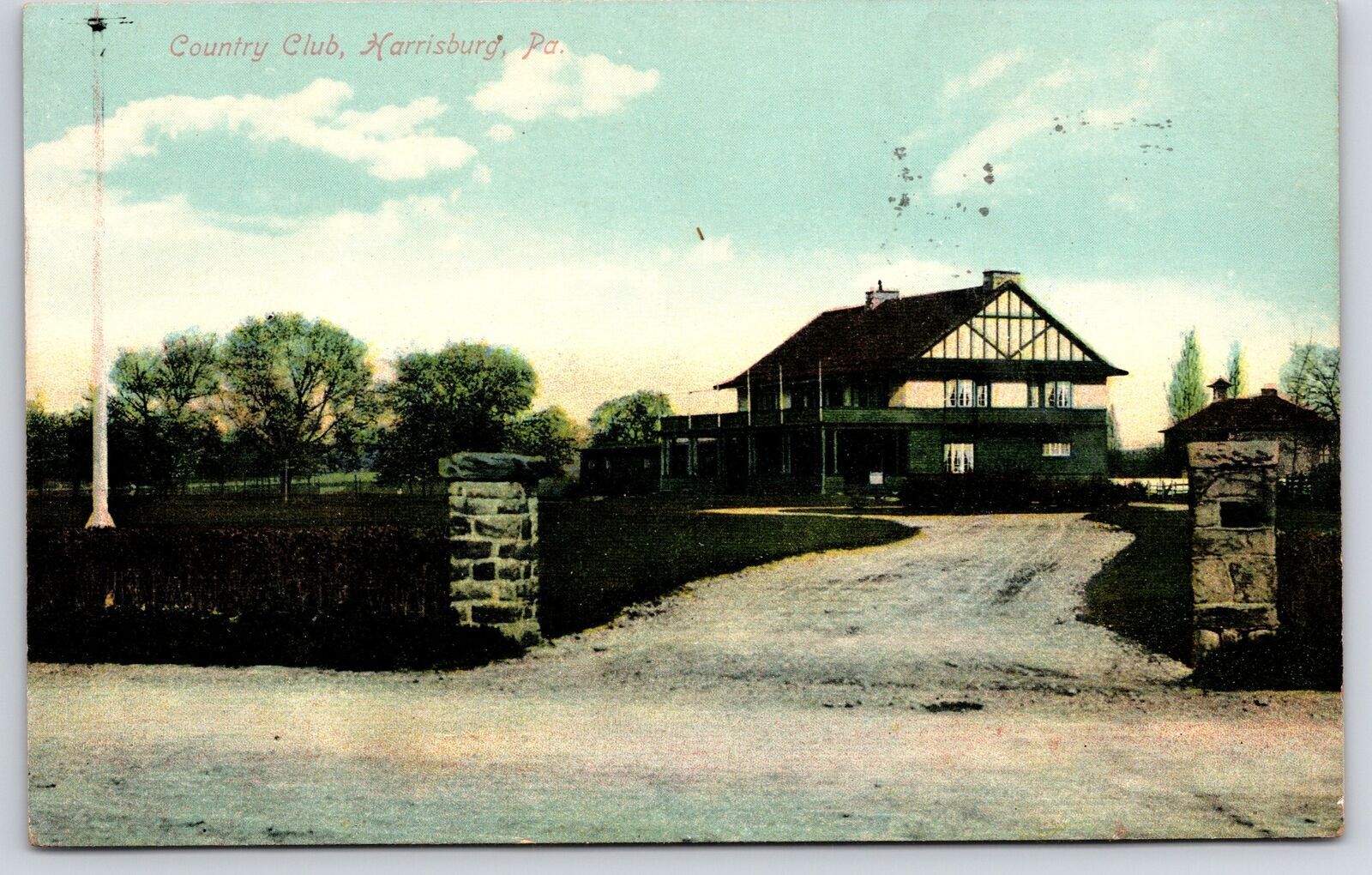 1909 Country Club Harrisburg Pennsylvania Trees & Grounds View Posted Postcard