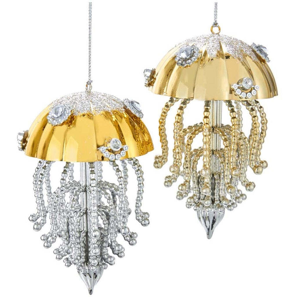 Gold and Silver Jellyfish Ornaments