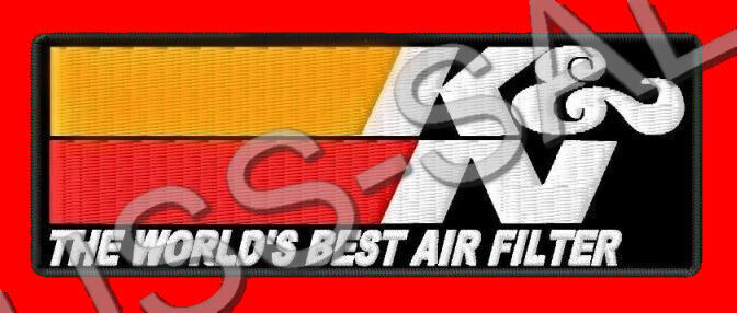 K & N THE WORLD´S BEST AIR FILTER EMBROIDERED PATCH IRON/SEW ON ~4-1/2\