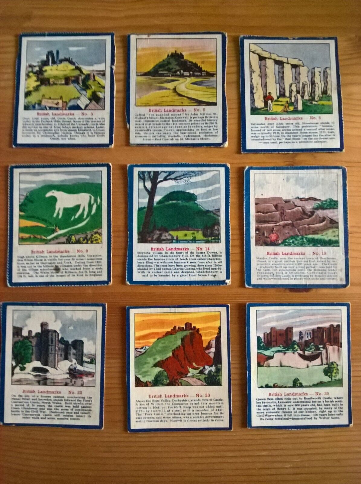 Quaker cereal trade cards: British Landmarks package issue x9 odds/part-set