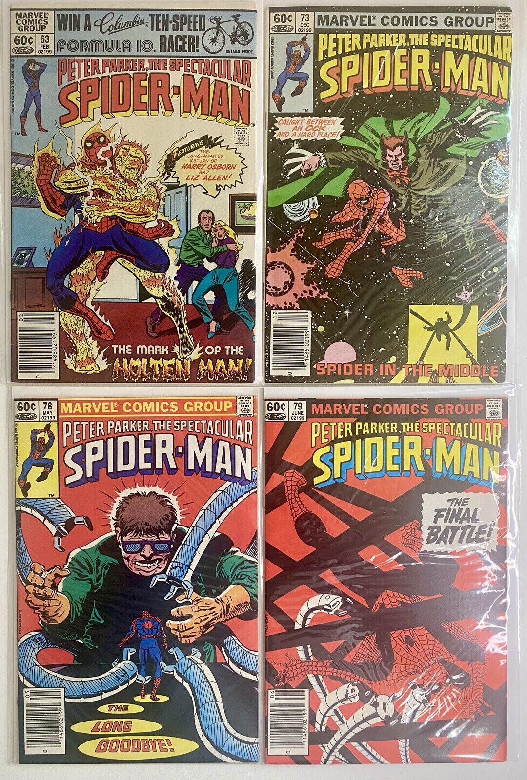 Lot Of 12 Bronze Age Peter Parker The Spectacular SPIDER-MAN Marvel Comics
