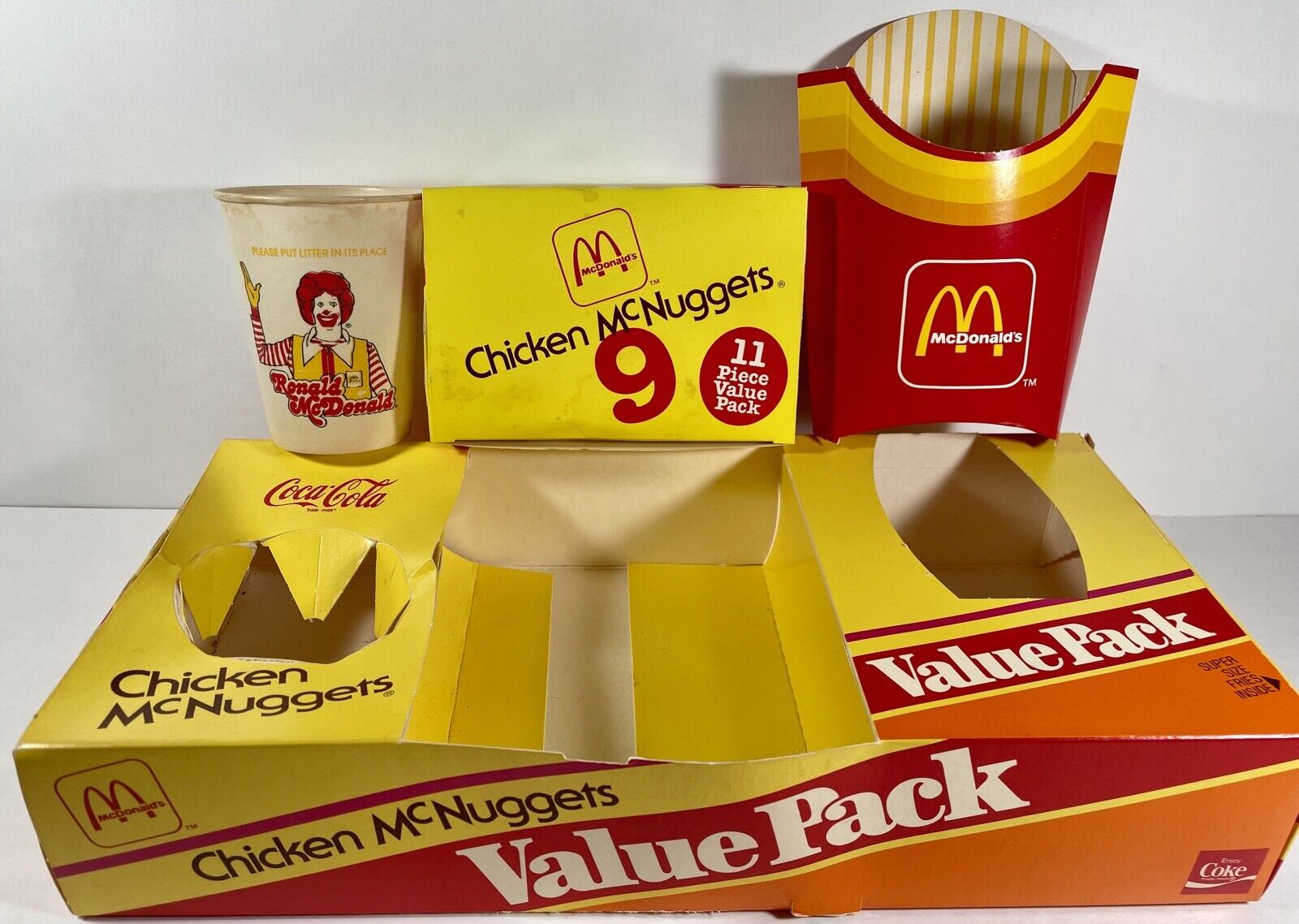 VINTAGE 1985 MCDONALD\'S CHICKEN MCNUGGETS VALUE PACK BOX