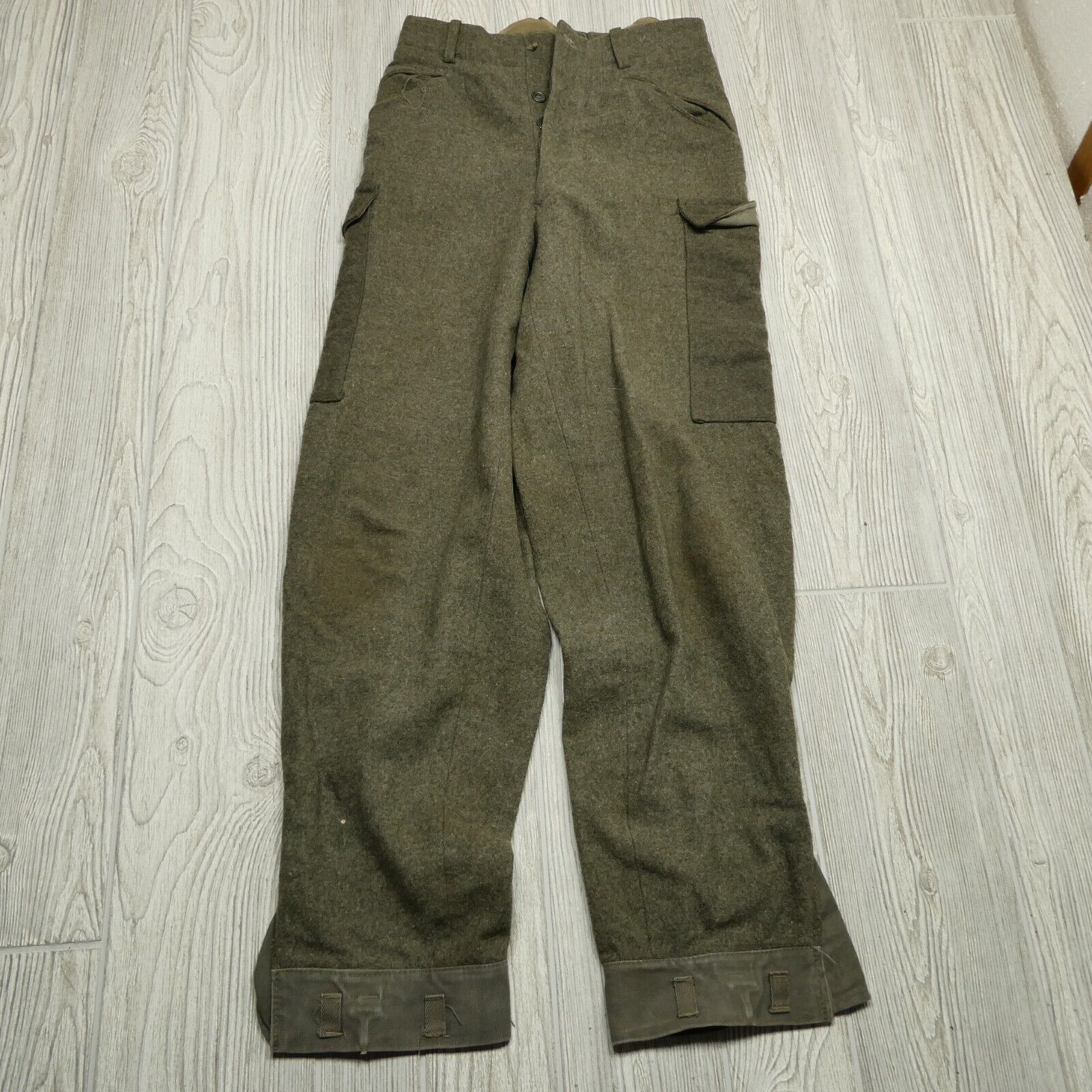 Vintage 1940 WW2 Swedish 104U Wool Army Military Cargo Field Pants 30x30 RARE