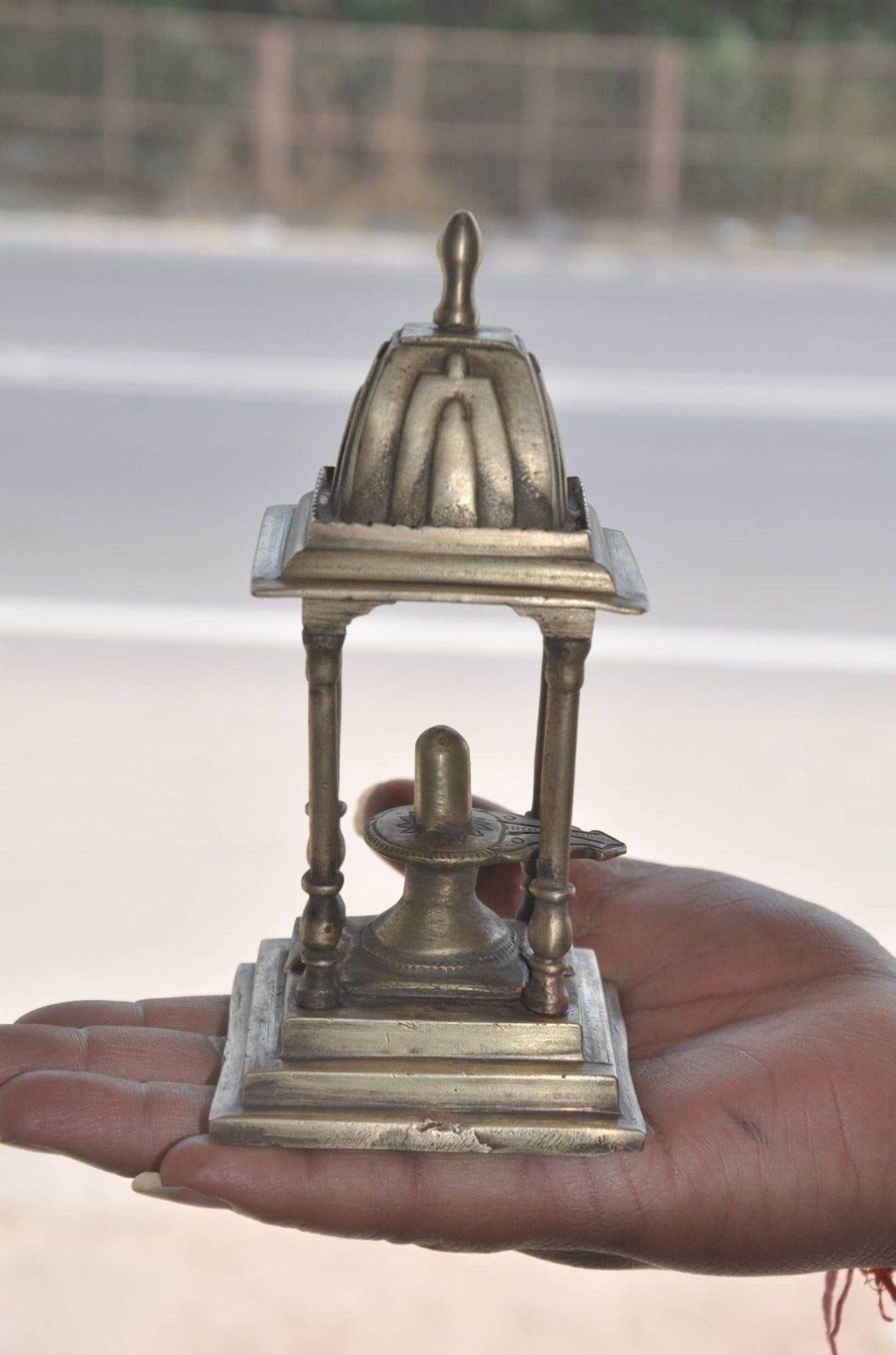 Vintage Brass Lord Shiva/Shivling Fitted Fine Handcrafted Small Temple/Shrine