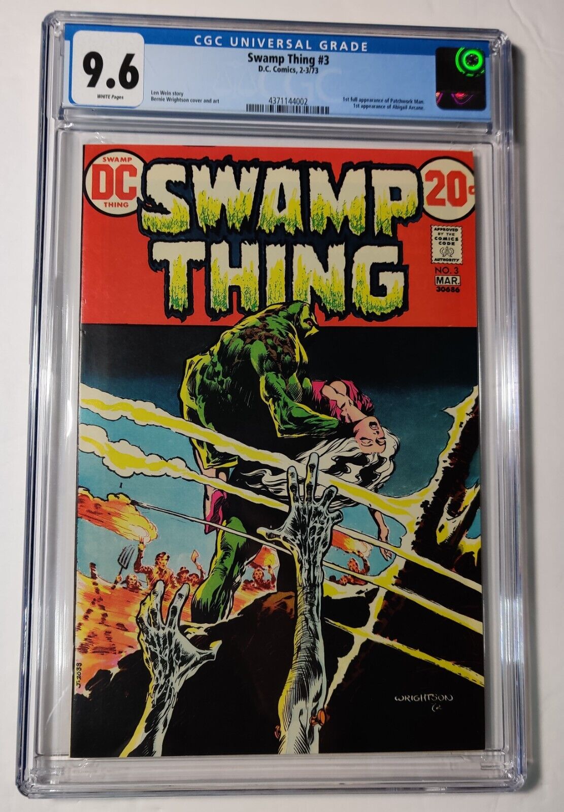 Swamp Thing #3 CGC 9.6 1st Appearance Abigail Arcane 1st Full Patchwork Man