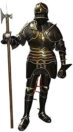 Medieval Knight Gothic 15th Century Closed Full Suit of Armor Wearable Halloween