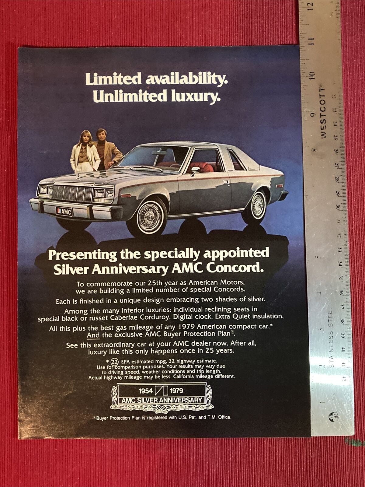Silver Anniversary AMC Concord 1979 Print Ad - Great To Frame