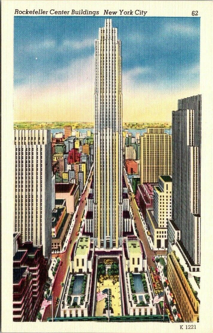 c1940s Rockefeller Center Building New York City Vintage Postcard