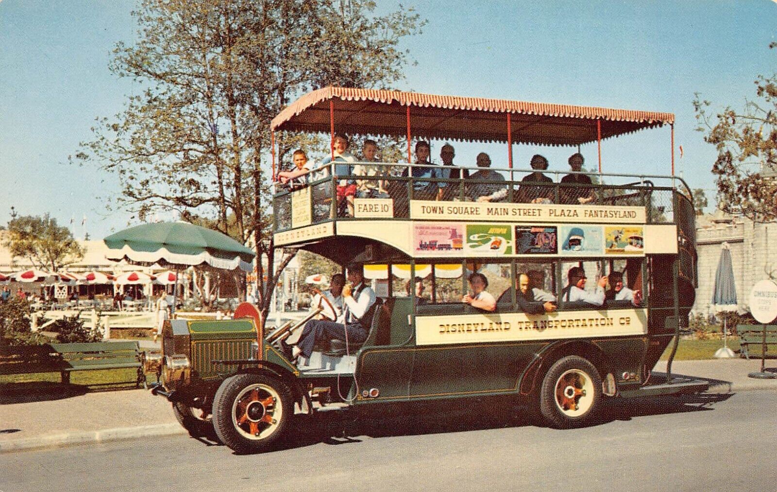 Disneyland Omnibus, Anaheim, California, Early Chrome Postcard, Unused