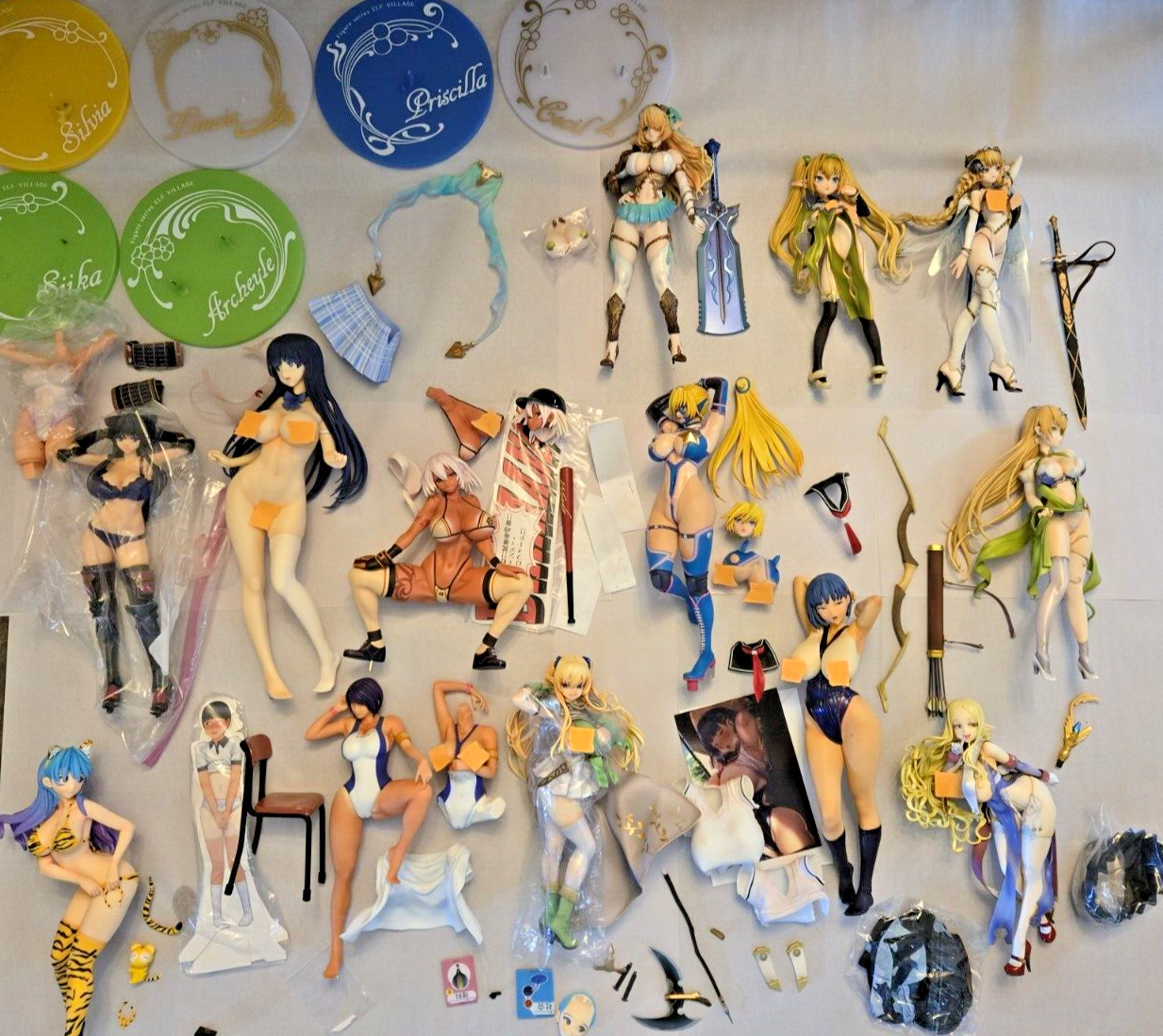 Large lot of 1/6 and 1/5 scale hentai anime cast-off figures Elf Village more