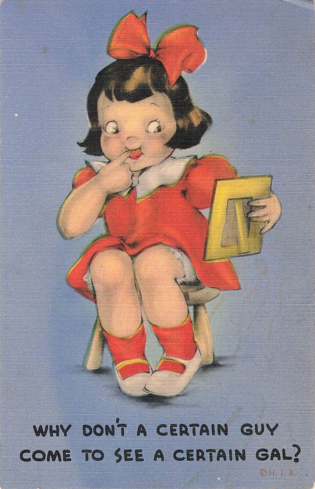 (2) 1940s Flirty Postcards, Vintage Original \