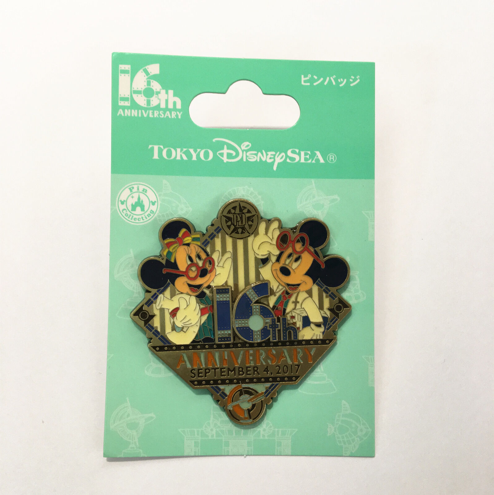 Japan Disney Pin Tokyo 2017 Disney Sea 16th Anniversary Mickey and Minnie Mouse