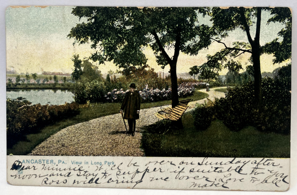 1907 View in Long Park, Lancaster PA Pennsylvania Vintage TUCK Postcard