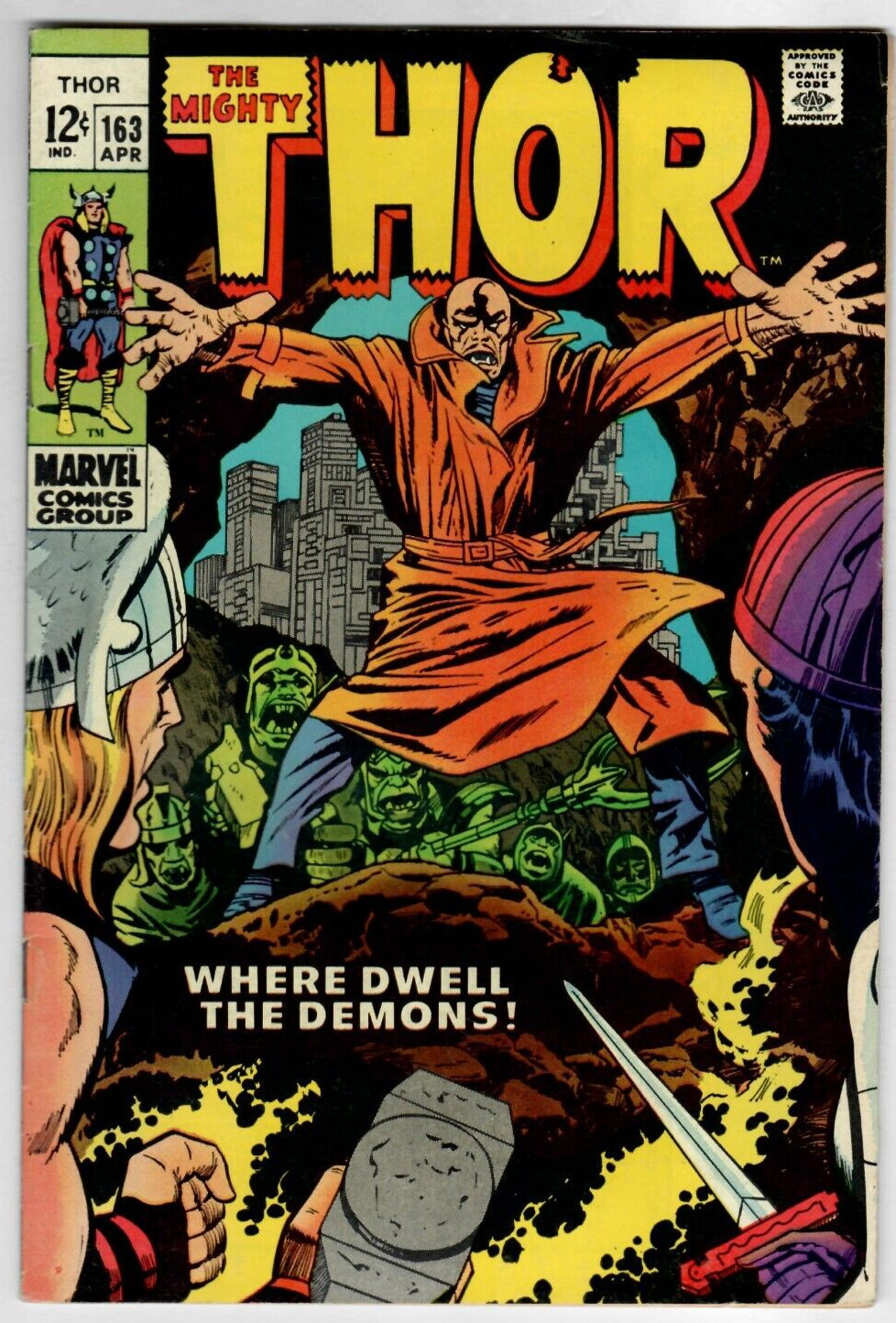 The Mighty Thor # 163 (6.5) Marvel 4/1969 Pluto App. 12c Silver-Age Lee/Kirby 🚚
