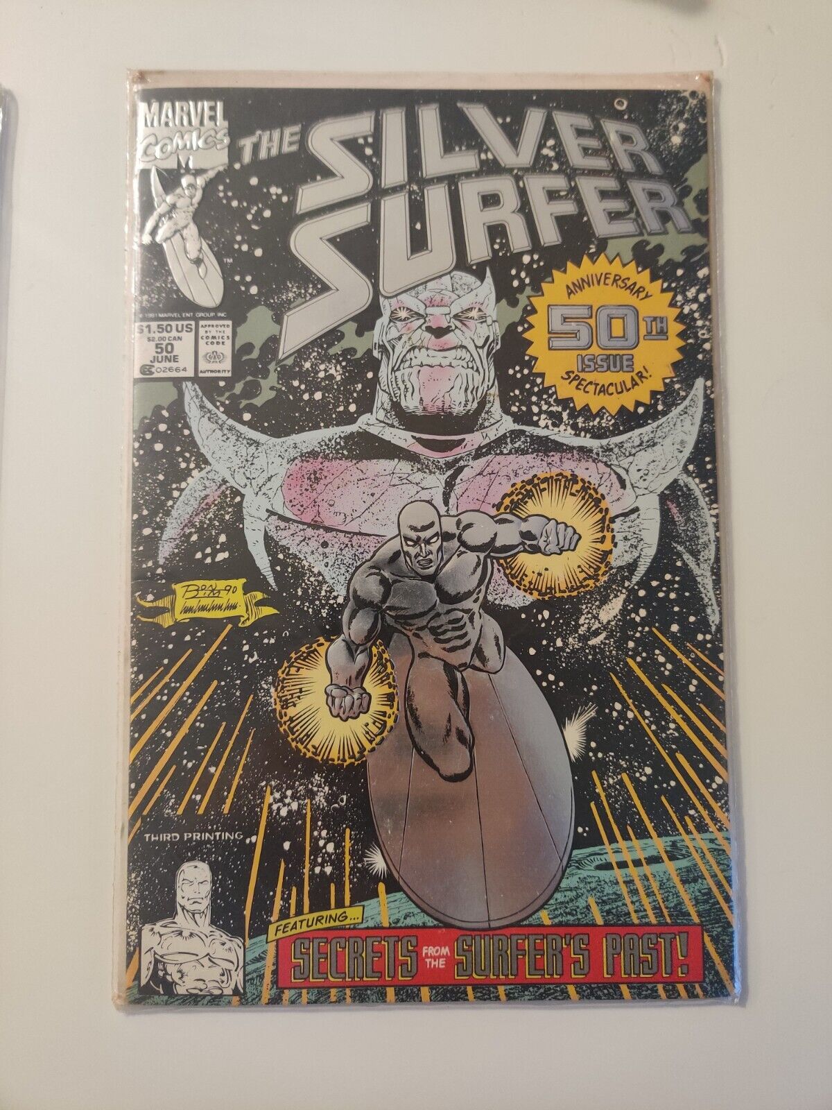 Silver Surfer #50 First Print June 1991 Volume 3 Marvel Comic Book Ron Lim Art