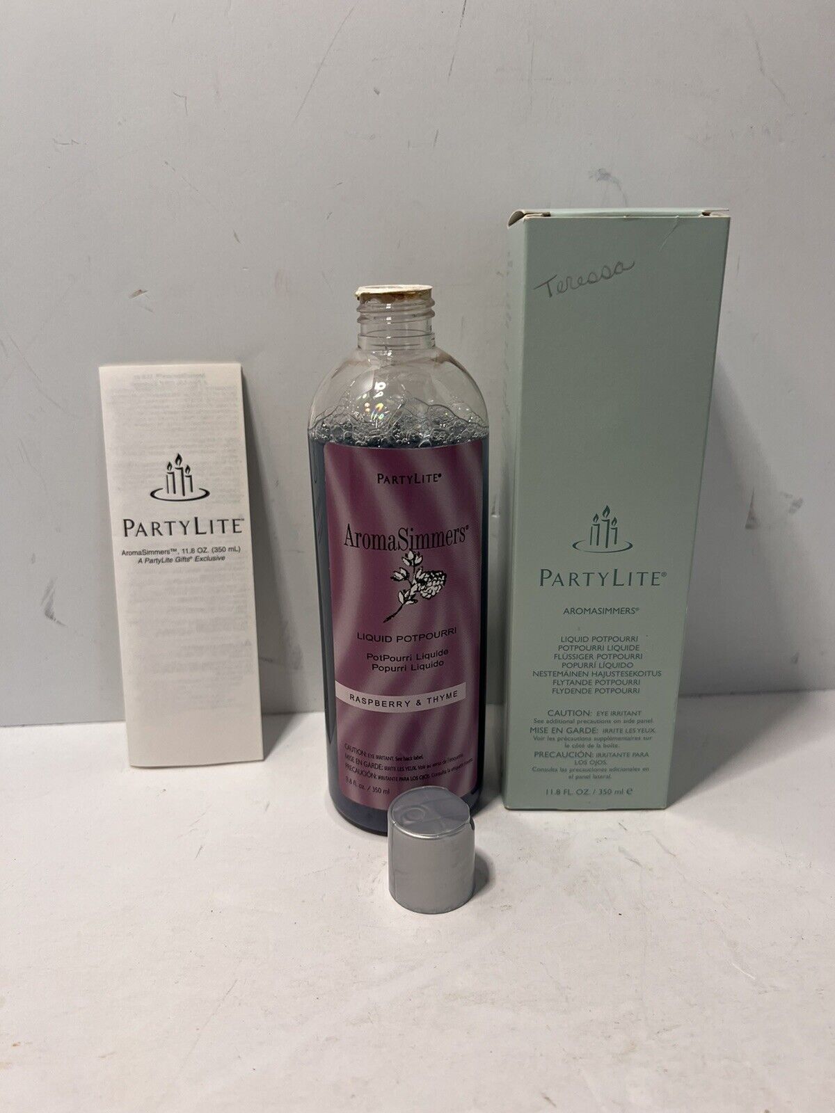 PartyLite Aromasimmers New Box Liquid Potpourri Raspberry & Thyme Z25282 NOS NIB