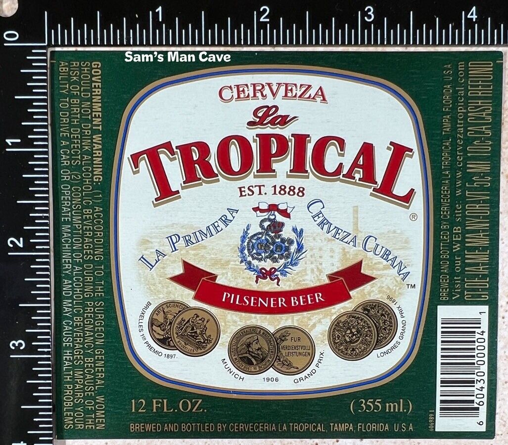 La Tropical Pilsner Label - FLORIDA