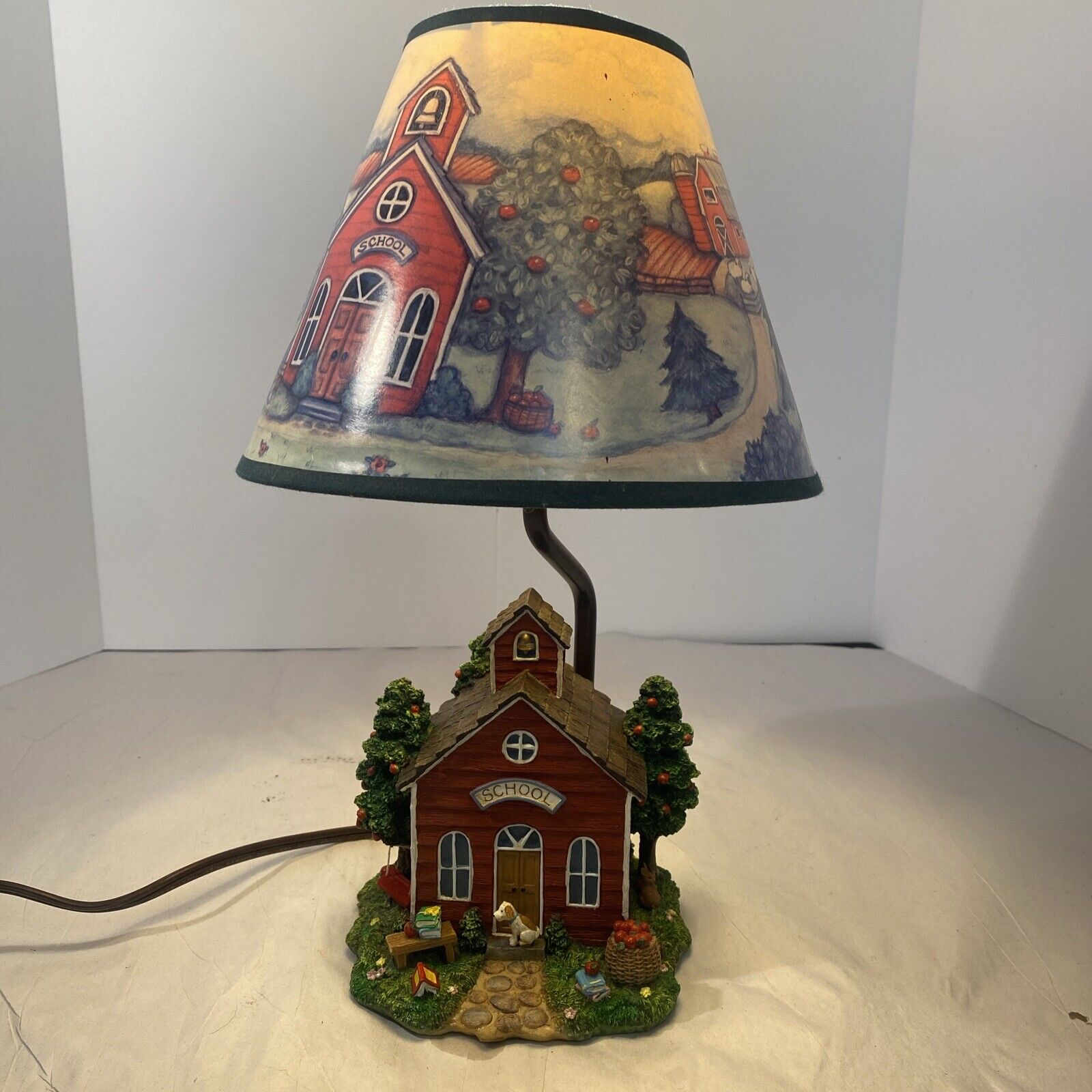 Vintage Susan Winget Red Country Schoolhouse Lamp