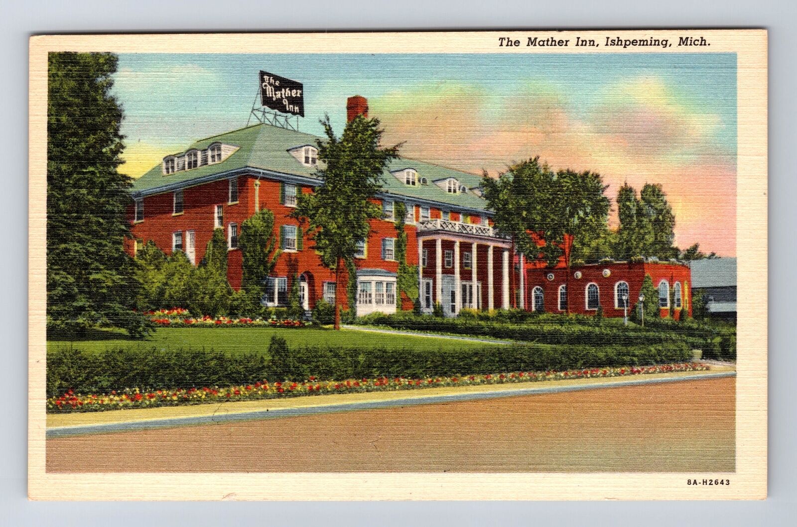 Ishpeming MI-Michigan, The Mather Inn, Advertisement, Antique, Vintage Postcard