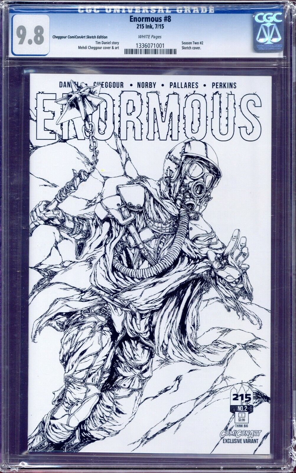 Enormous #8 - CGC 9.8 - Rare Sketch Cover - 215 Ink