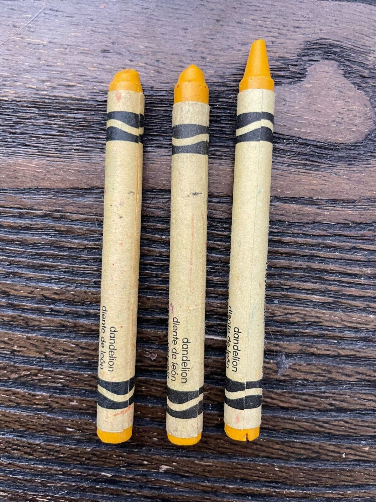 Lot of 3 Retired Crayola DANDELION Crayons Rare Discontinued Color