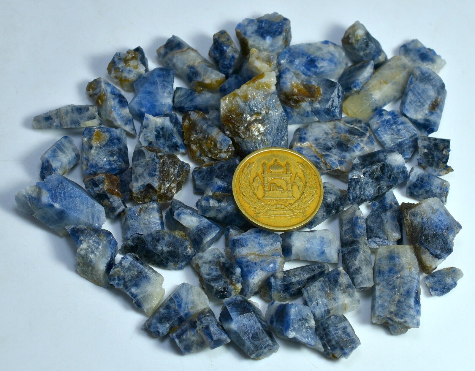 159 GM Magnificent Natural Cutting Grade Blue Sapphire Crystals Lot Afghanistan