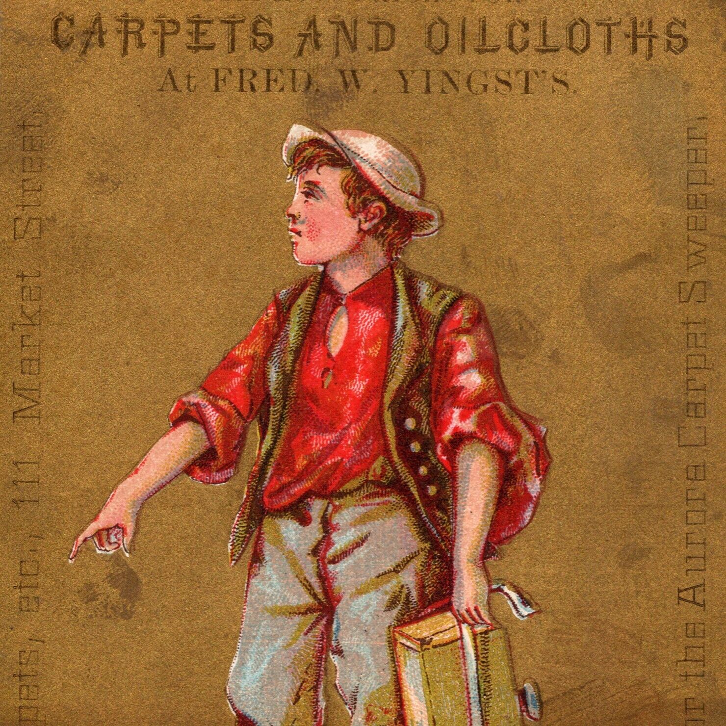1880\'s Fred W Yingst Carpets Oil Cloths Harrisburg Pennsylvania Trade Card