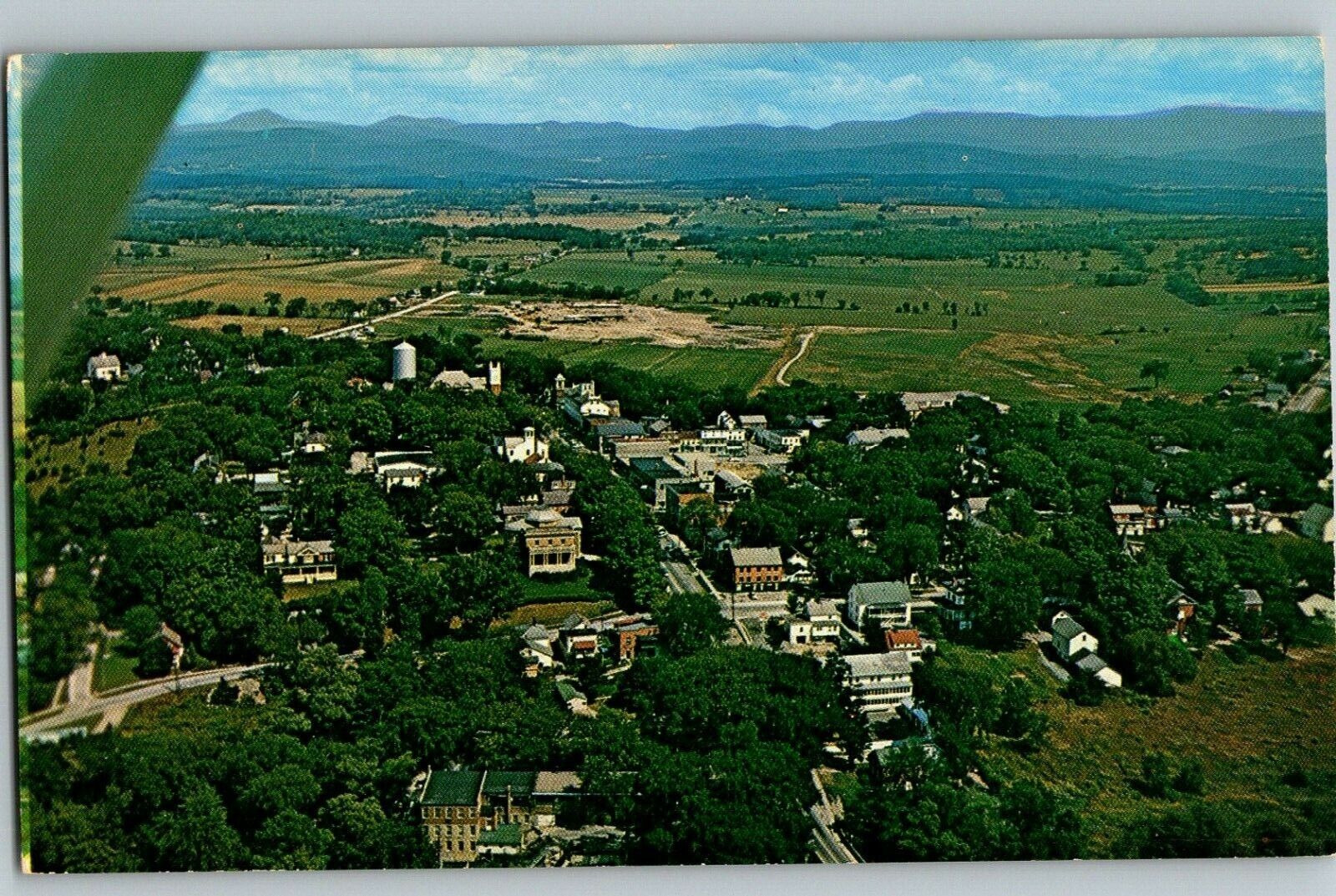 C1940 Postcard Aerial View Inc as City in 1788 Vergennes VT