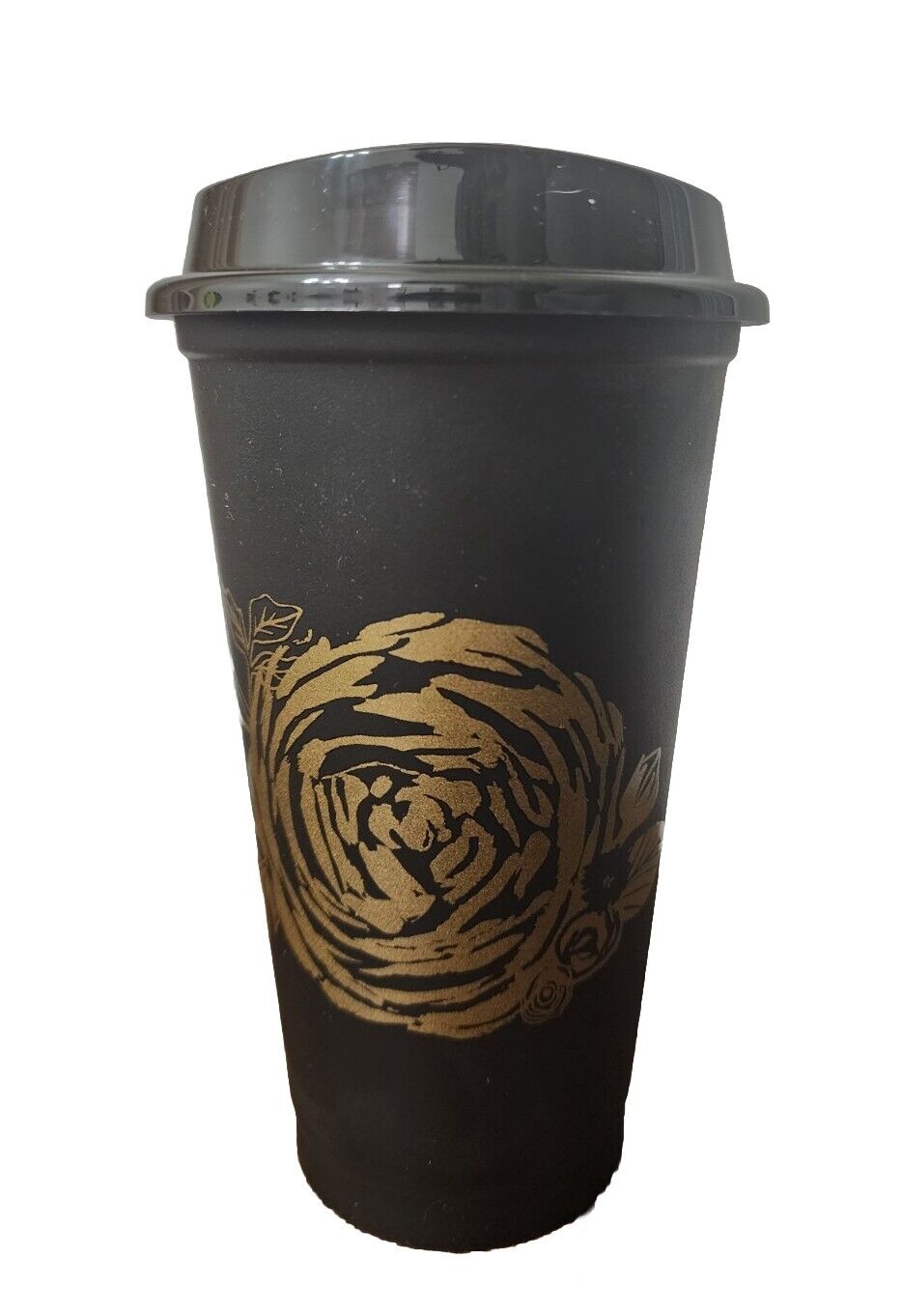 Starbucks Fall 2021 Black and Gold Rose 16 oz  Hot or Cold Cup Tumbler Reusable
