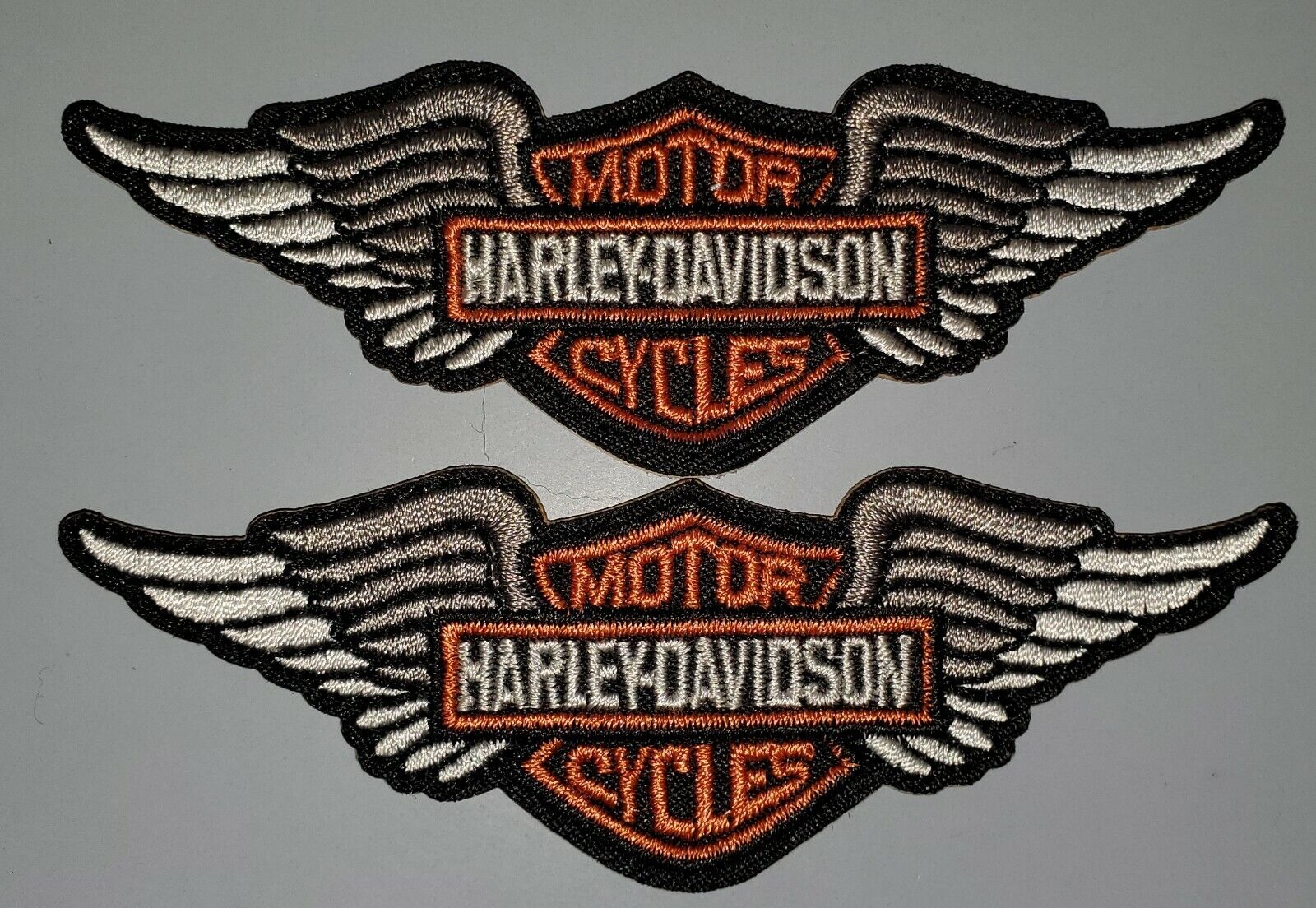 LOT OF 2- HARLEY-DAVIDSON Embroidered  Iron On Patches  1.5 X 4\