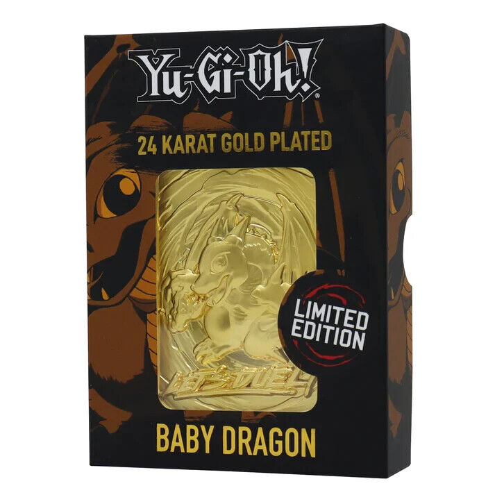 Yu-Gi-Oh Baby Dragon - 24k Gold Plated Metal Card LIMITED EDITION rare LE NEW