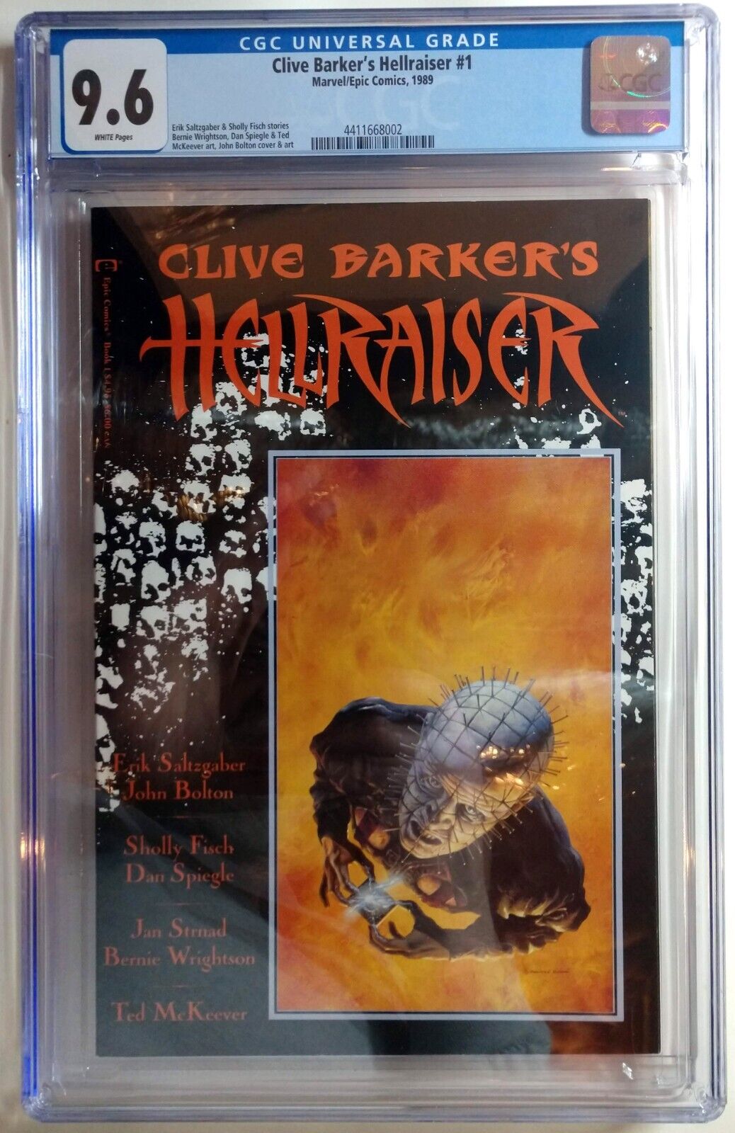 Clive Barker's Hellraiser #1 (CGC 9.6, 1988) 1st cover only app of Pinhead