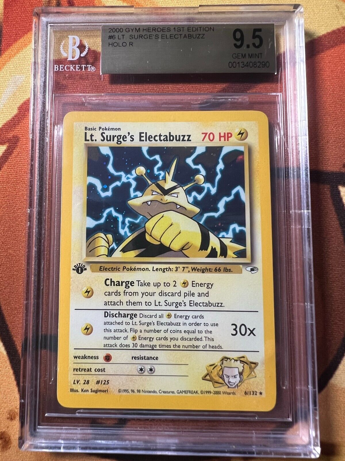Pokemon WOTC gym heroes lt surges Electabuzz	Gym Heroes 1st edition	9.5
