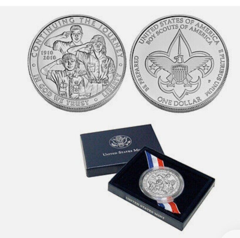 2010 Boy Scouts Silvrt Commemaritive Coin  Uncirculated