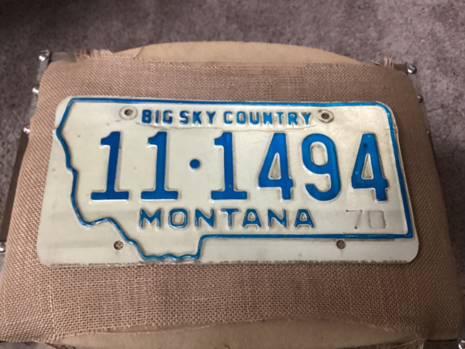 Vintage Montana aluminum license plate 1970 70