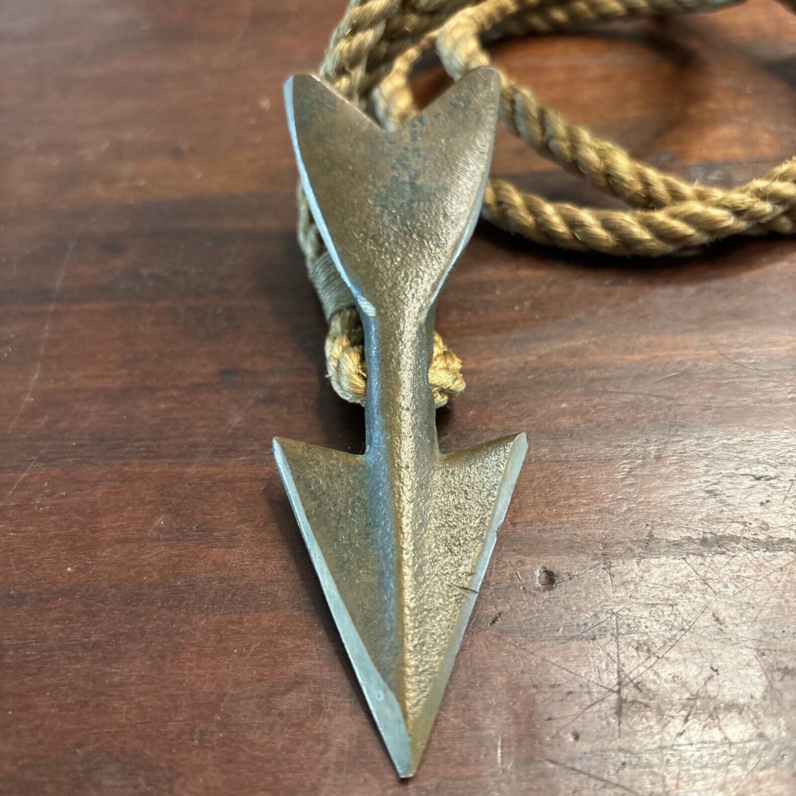 Vintage Bronze Rigged Harpoon Dart Spear Head Tip Point Fishing 4.75\