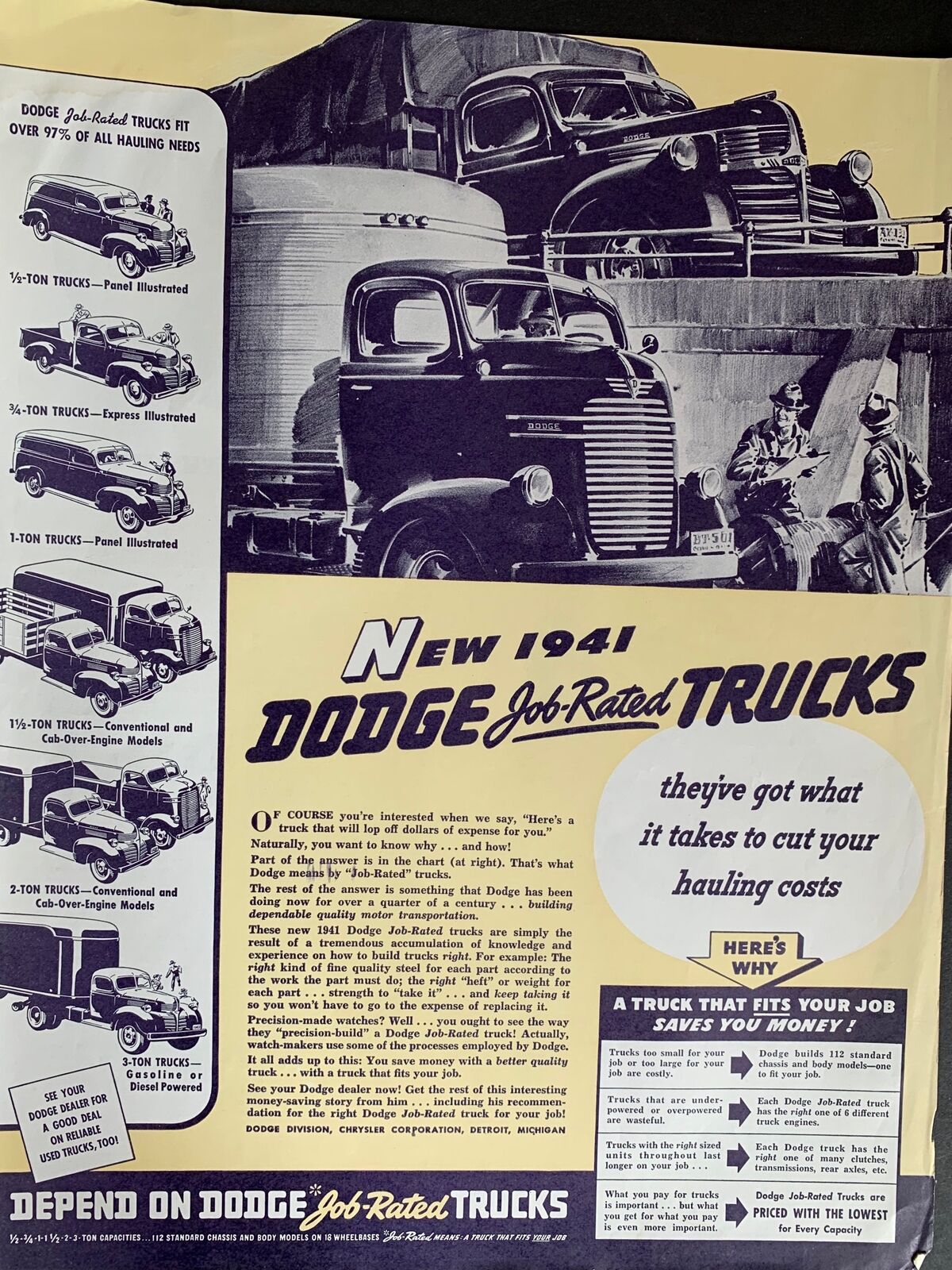 Vintage 1941 Dodge Trucks Ad