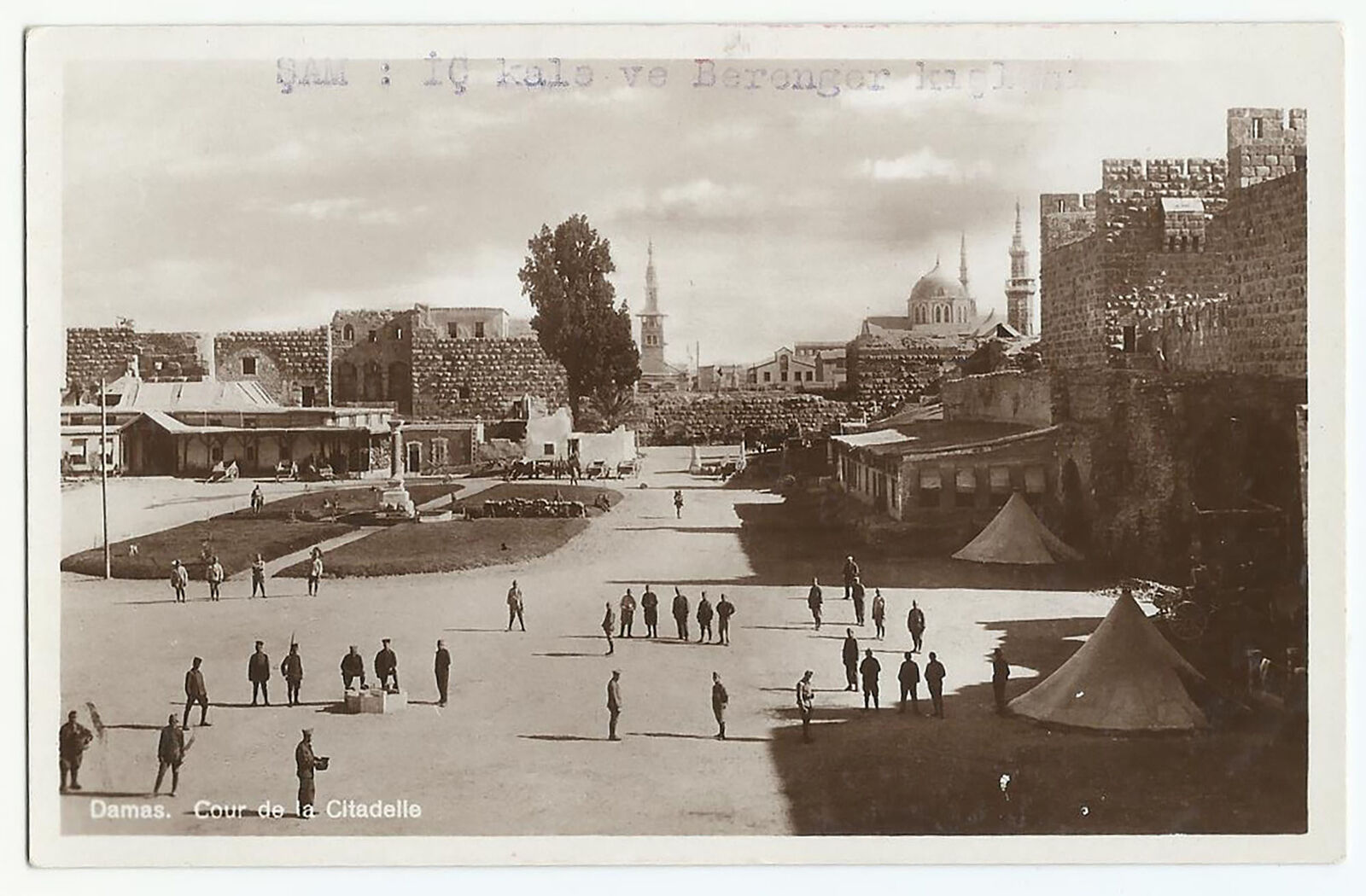 Damascus Syria, Old PC, Courtyard of Damascus Citadel, RPPC, 1929