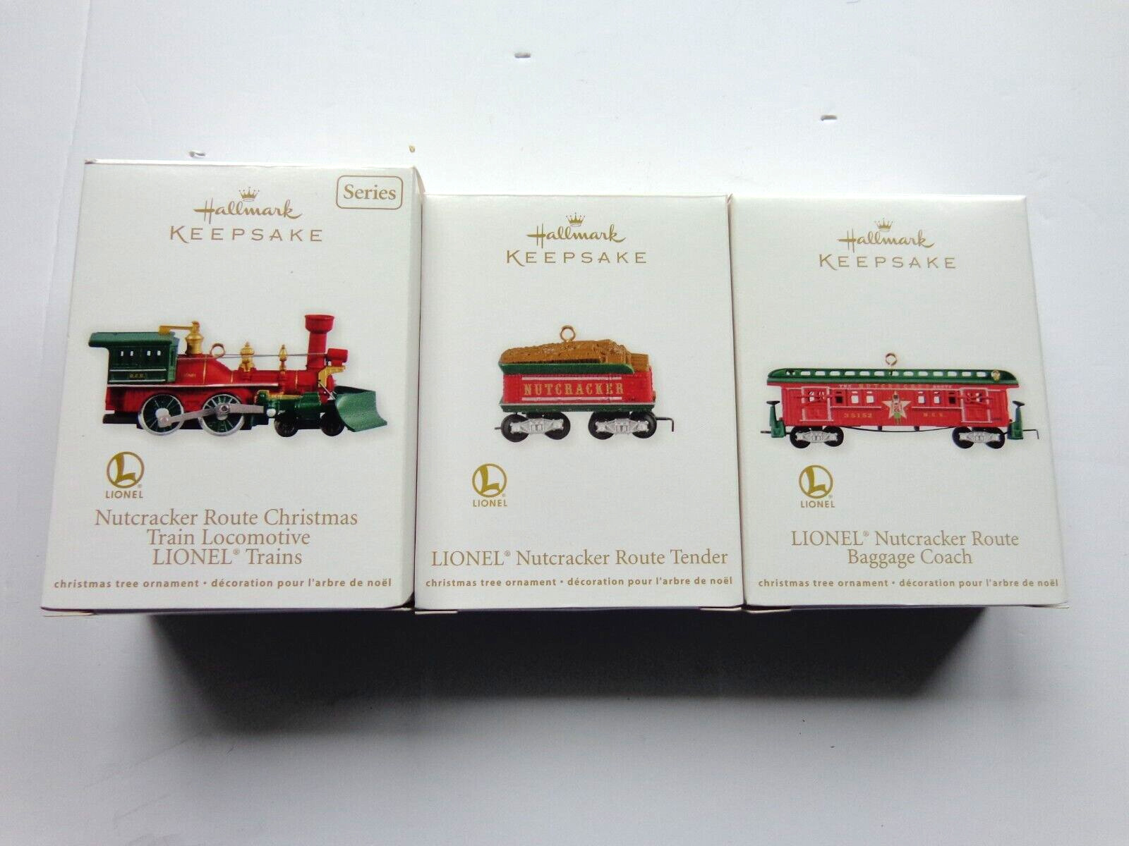 Vintage 3 Pc Lot Hallmark Keepsake Lionel Train Ornaments Pre-Owned w/Boxes #10