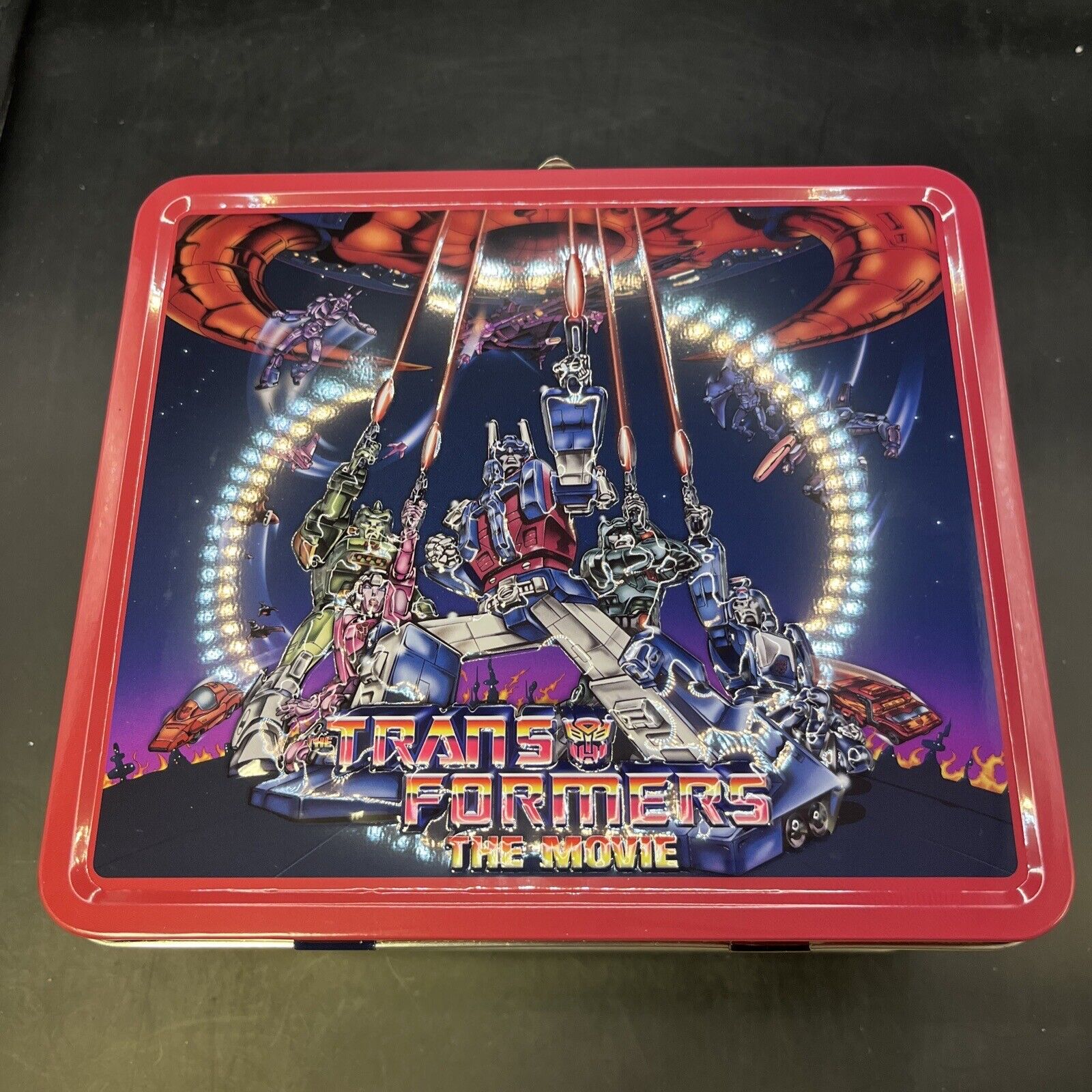Previews Exclusive Tin Titans Transformers The (1986) Movie Lunch Box w/ Thermos