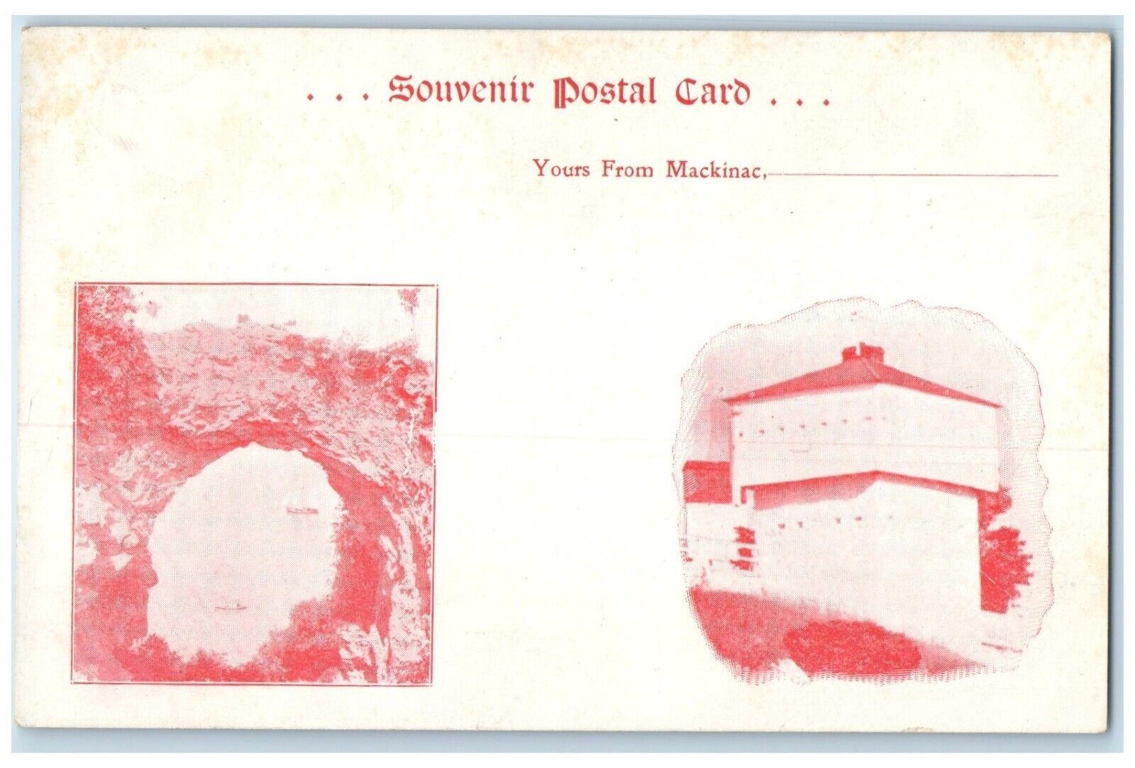 Mackinac Island Michigan MI Postcard Souvenir Dual View c1900's Unposted