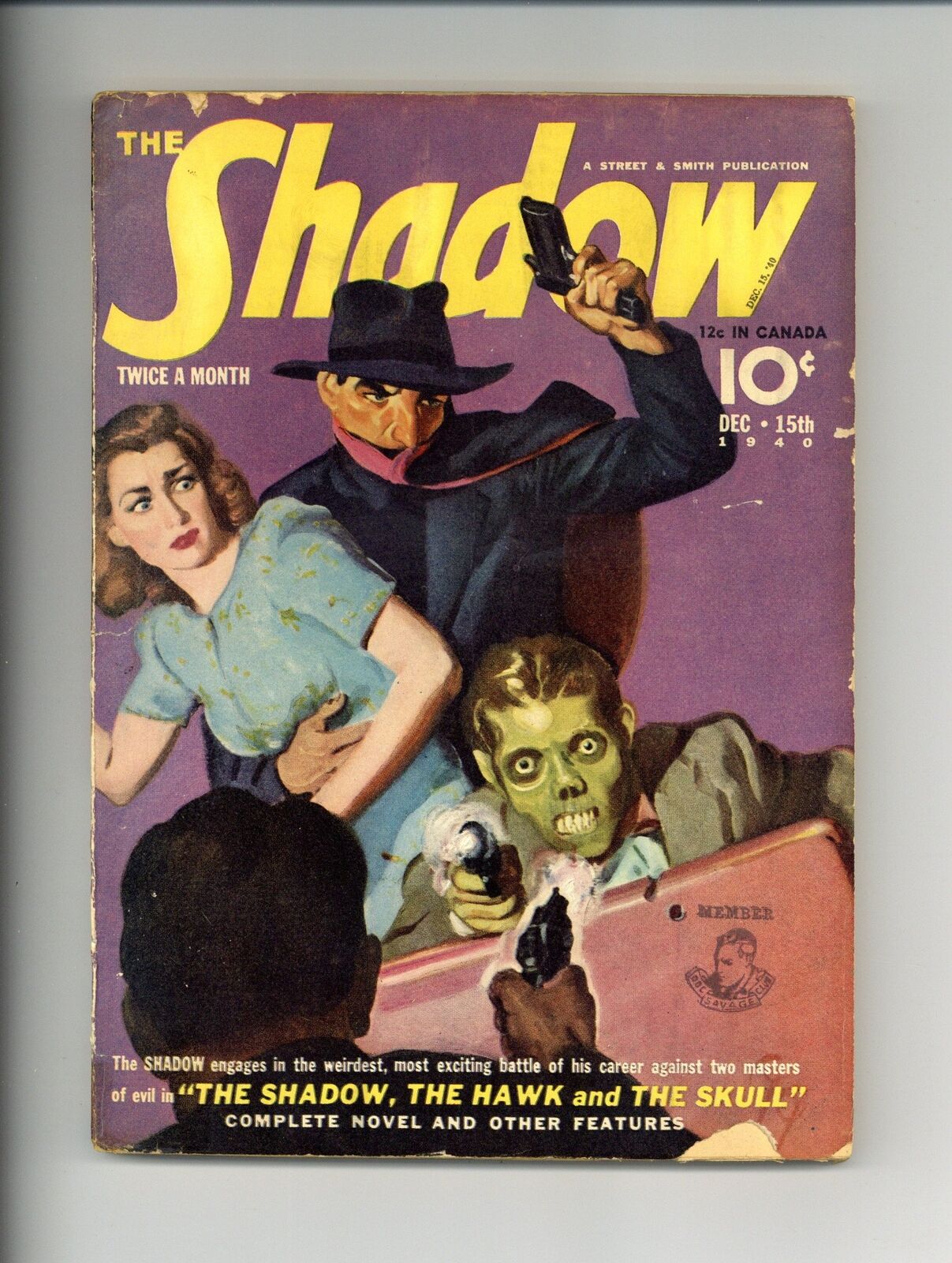 Shadow Pulp Dec 15 1940 Vol. 36 #2 VG
