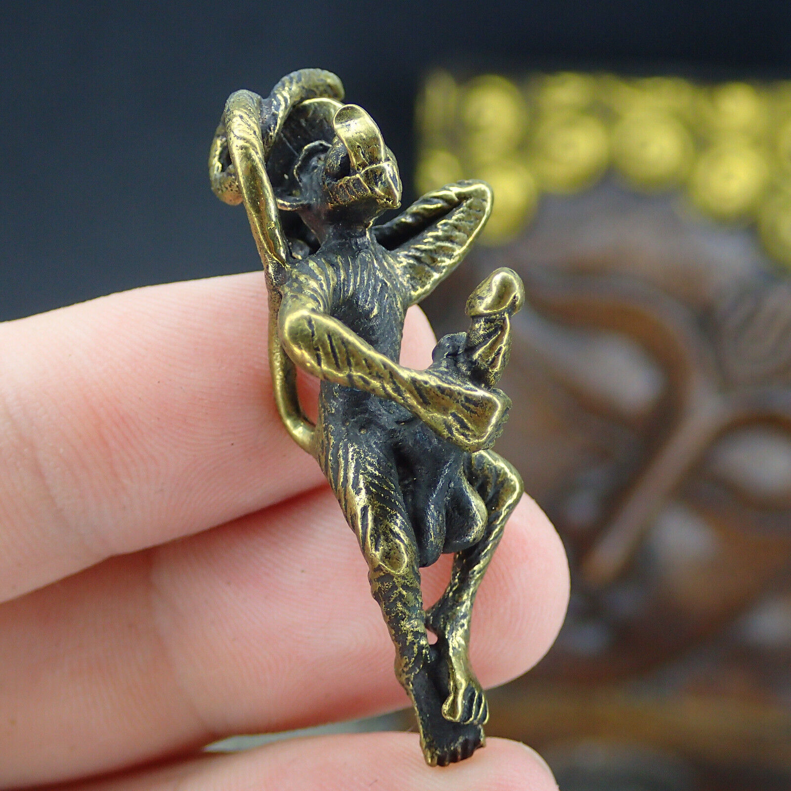 Paladkik / Holy Thai amulet / Love Charm Takrud Buddhism Talisman Brass Monkey