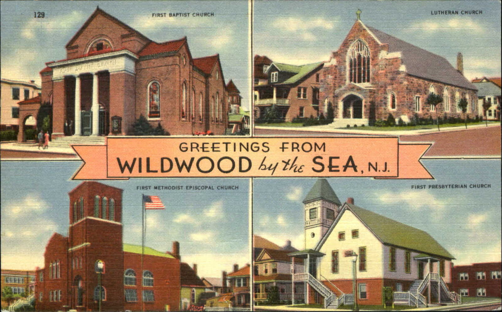 Wildwood by the Sea NJ churches Baptist Lutheran Episcopal Presbyterian 1940s