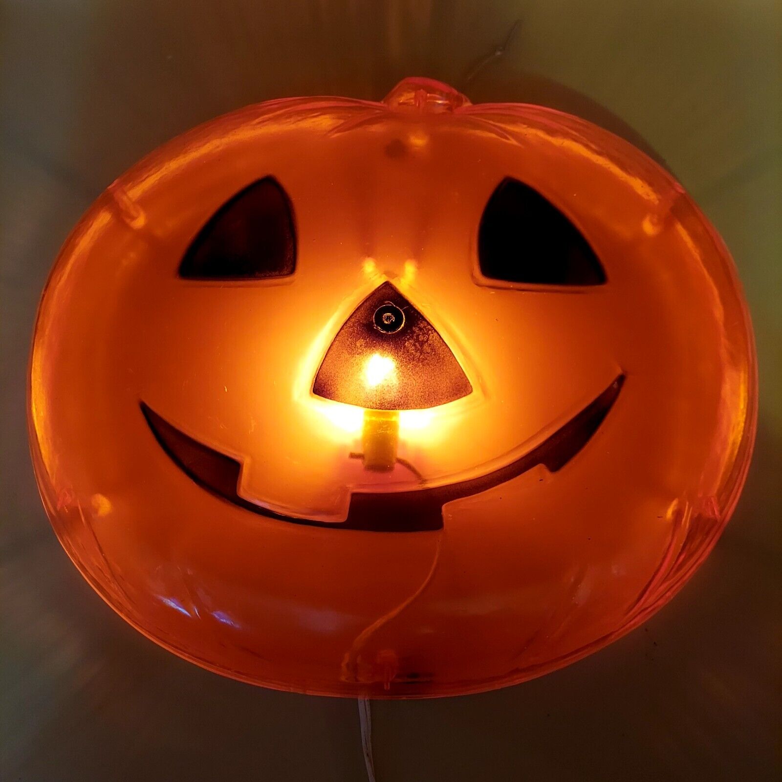 VTG Halloween window wall Jack O Lantern Pumpkin Flat Lighted 13”  decoration