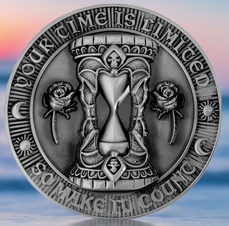 🔥Memento Mori Antique 3D Silver Stoic Coin | EDC Worry Medallion | EDC Reminder
