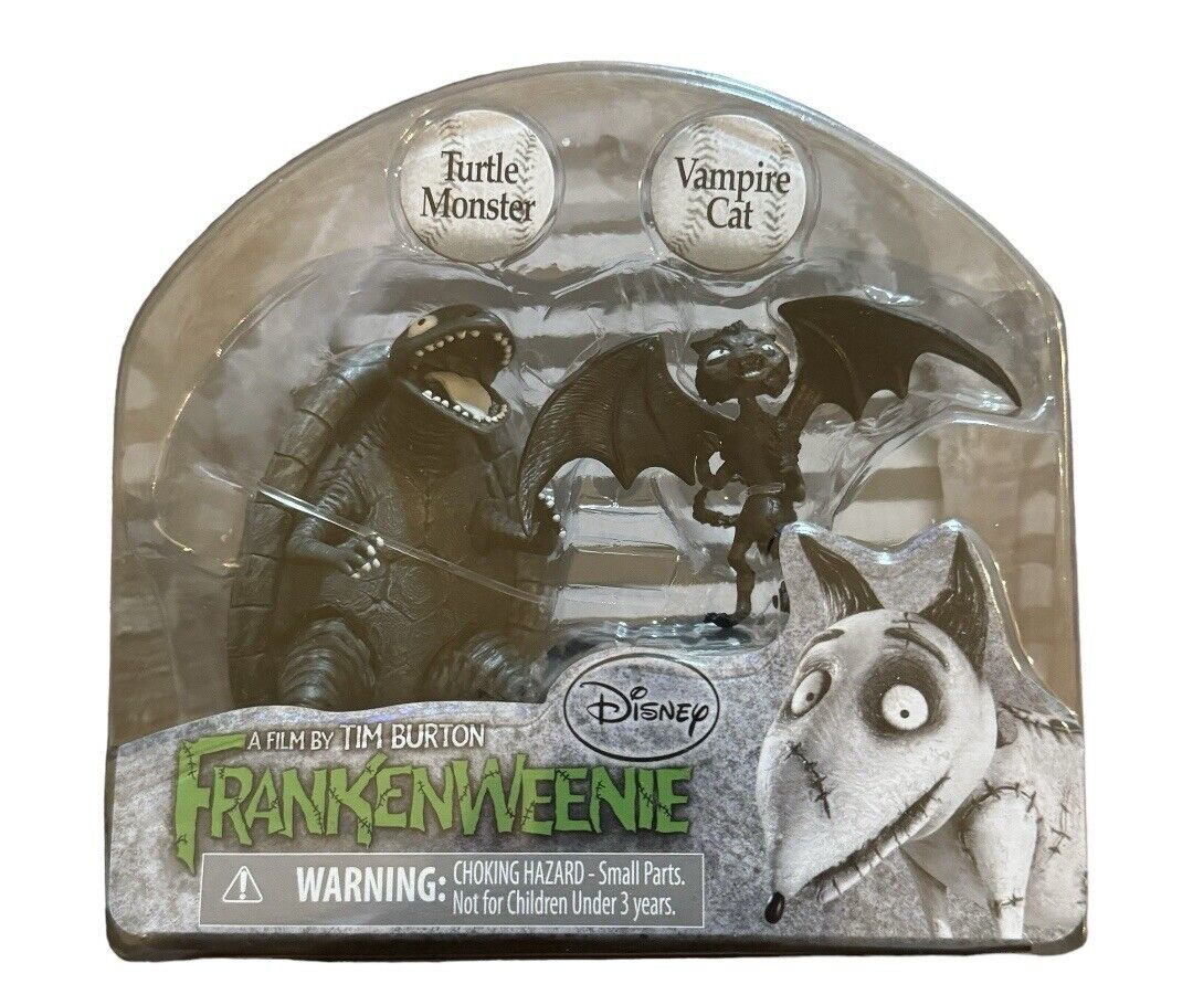 Frankenweenie Turtle monster & Alive Vampire Cat Figure 2 Pack Tim Burton Disney