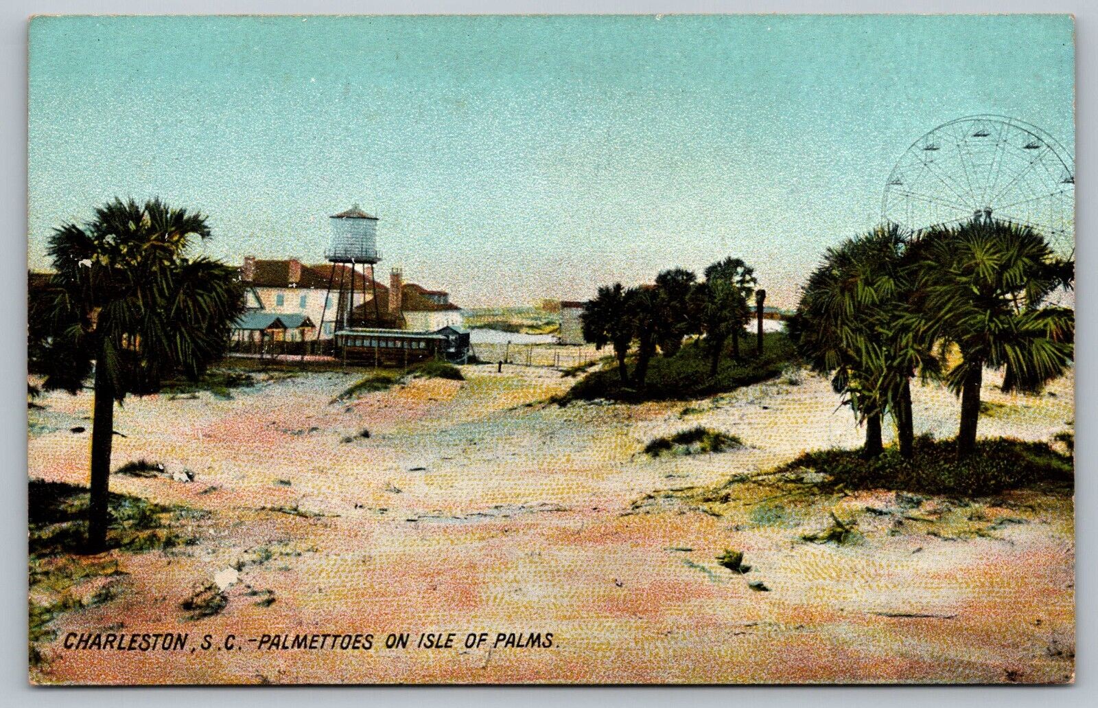 Postcard Palmettoes on Isle Of Palms Charleston South Carolina SC Ferris Wheel