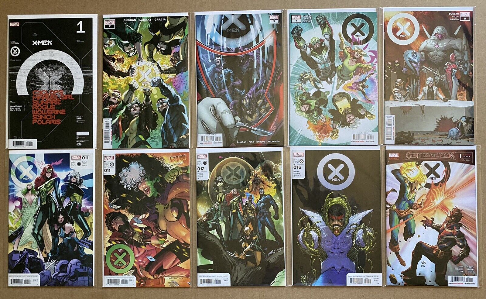 Lot of 10 Comic Books X-Men 2021 #1 2 2022 #5 7 9 11 12 16 Variant #11 Annual #1