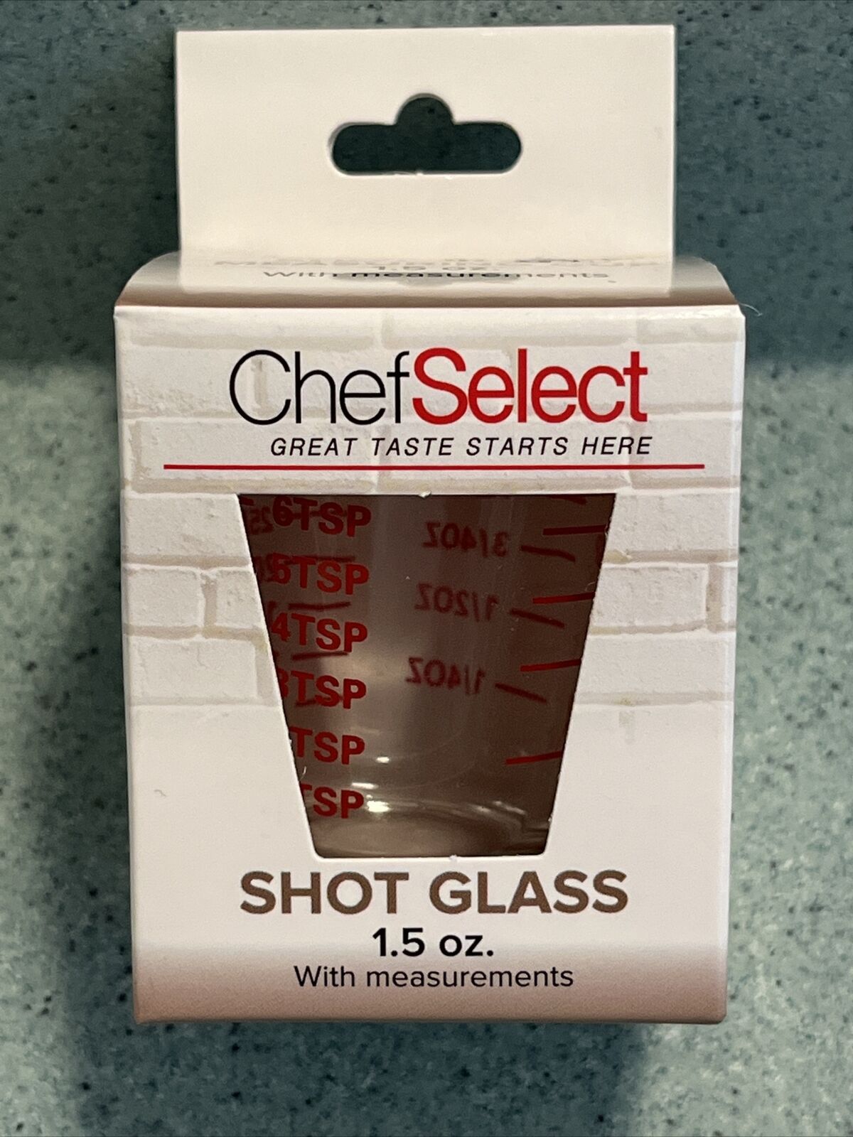 Chef Select 1.5 Oz Shot Glass With Measurements Sturdy Cooking Baking Drinks NIP